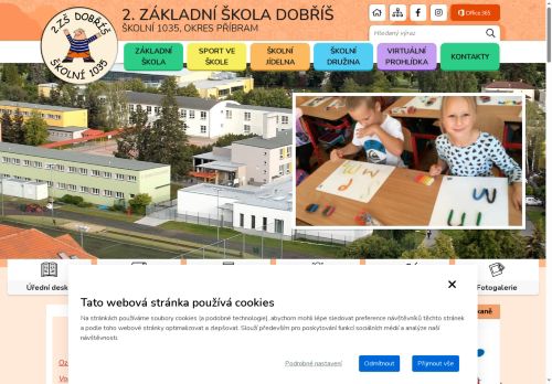 Webové stránky 2. základní škola Dobříš, Školní 1035, okres Příbram, Dobříš
