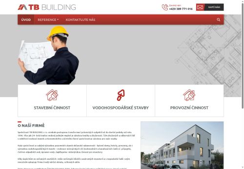 Webové stránky TB BUILDING s.r.o., Jindřichův Hradec