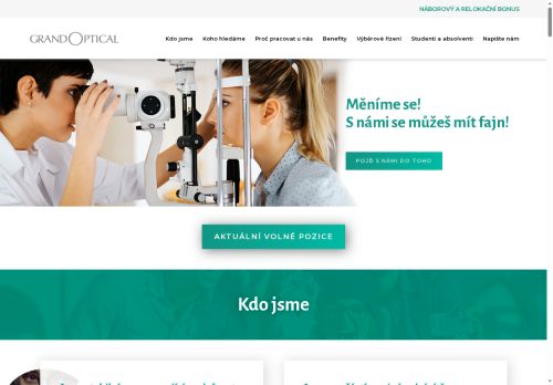 Webové stránky GrandVision CZ s.r.o., Čestlice
