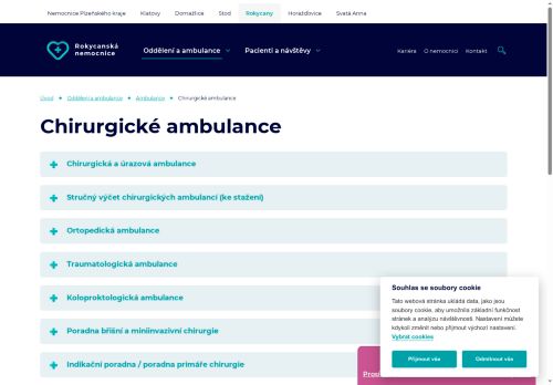 Zobrazit webové stránky Chirurgická a úrazová ambulance - Rokycanská nemocnice
