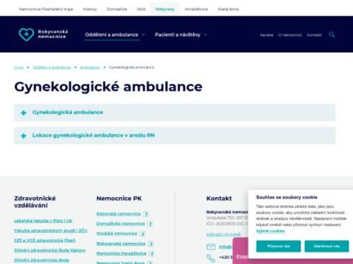 Gynekologická ambulance - Rokycanská nemocnice