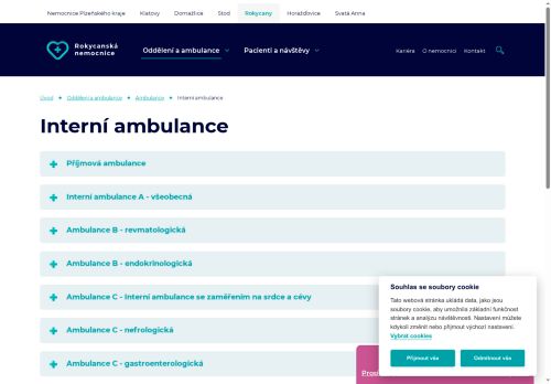 Zobrazit webové stránky Kardiologická ambulance - Rokycanská nemocnice