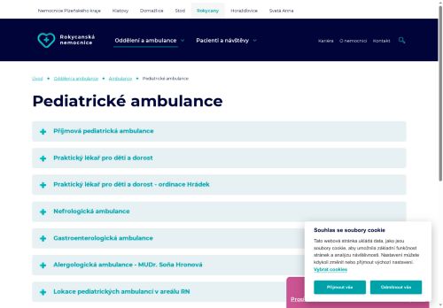 Zobrazit webové stránky Dětská nefrologická ambulance - Rokycanská nemocnice