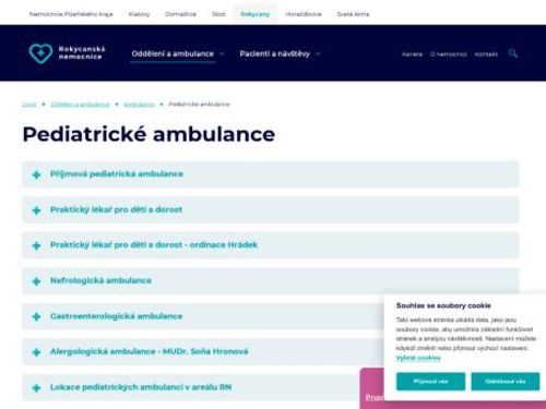 Dětská nefrologická ambulance - Rokycanská nemocnice