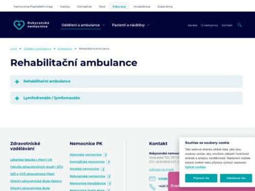 Rehabilitační ambulance - Rokycanská nemocnice