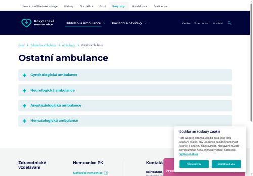 Zobrazit webové stránky Hematologická ambulance - Rokycanská nemocnice
