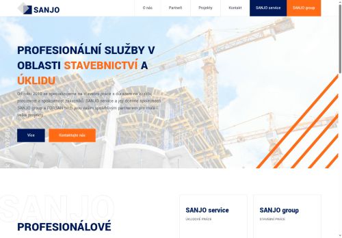 Webové stránky SANJO Group s.r.o., Praha