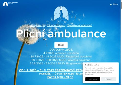 Zobrazit webové stránky Alergologická a plicní ambulance, spánková laboratoř - MUDr. Helena Ringlerová, MUDr. Josef Veverka