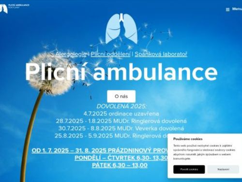 Alergologická a plicní ambulance, spánková laboratoř - MUDr. Helena Ringlerová, MUDr. Josef Veverka