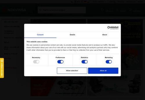 Webové stránky Nekvinda - Zemědělská technika a.s., Městec Králové