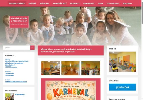 Webové stránky Mateřská škola v Mouchnicích, příspěvková organizace, Mouchnice
