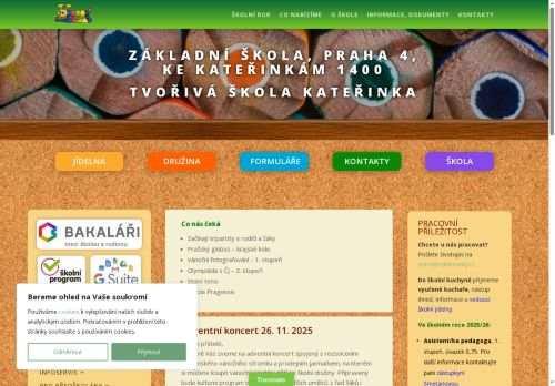 Základní škola, Praha 4, Ke Kateřinkám 1400 nabízí práci na pozici Kuchař, pomocná síla v obci Praha