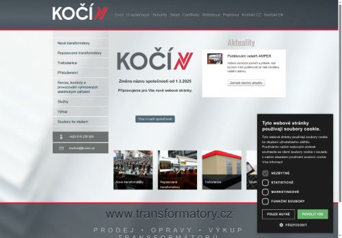 KOČÍ VN s.r.o. nabízí práci na pozici PROJEKTOVÝ SPECIALISTA / TECHNIK – TRAFOSTANICE  m/ž v obci Dyje