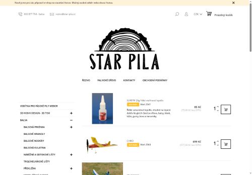 Webové stránky Star Pila s.r.o., Malý Újezd