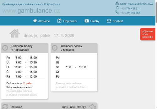 Zobrazit webové stránky Gynekologická ambulance - MUDr. Pavlína Nečesalová