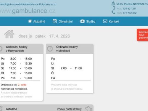 Gynekologická ambulance - MUDr. Pavlína Nečesalová