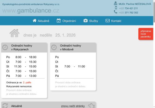 Zobrazit webové stránky Gynekologická ambulance - MUDr. Pavlína Nečesalová