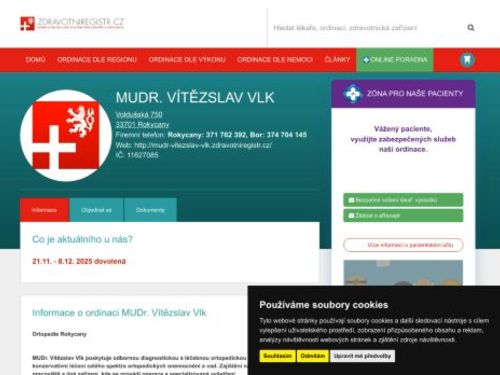 Ortopedická ambulance - MUDr. Vítězslav Vlk, MUDr. Zdeněk Poledník