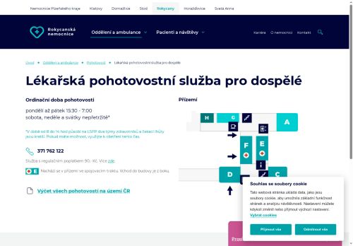 Zobrazit webové stránky Lékařská pohotovostní služba pro dospělé - Rokycanská nemocnice