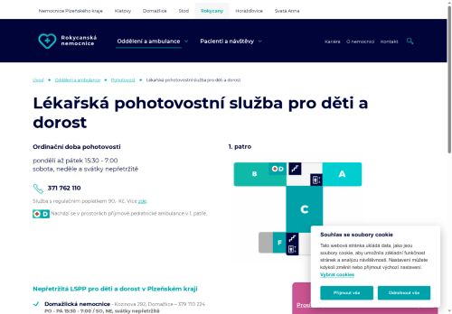 Zobrazit webové stránky Lékařská pohotovostní služba pro děti a dorost - Rokycanská nemocnice