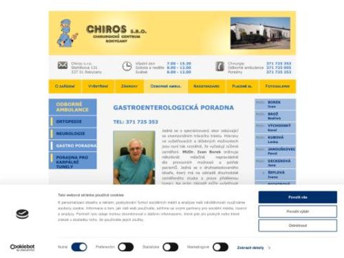 Gastroenterologická poradna Chiros s.r.o. - MUDr. Ivan Borek