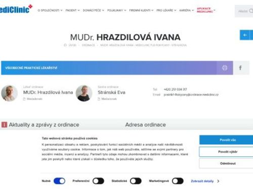 Praktický lékař pro dospělé MediClinic - MUDr. Ivana Hrazdilová