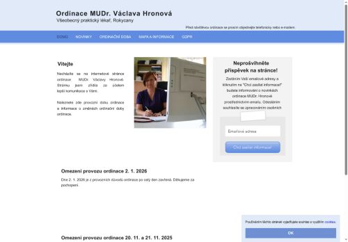 Zobrazit webové stránky Praktický lékař pro dospělé - MUDr. Václava Hronová