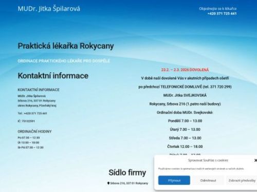 Praktický lékař pro dospělé - MUDr. Jitka Špilarová