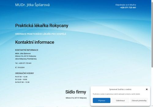 Zobrazit webové stránky Praktický lékař pro dospělé - MUDr. Jitka Špilarová