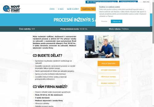 Webové stránky NOVÝ START, personální agentura s.r.o., Třešť
