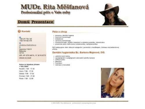Zubní ordinace - MUDr. Rita Měšťanová