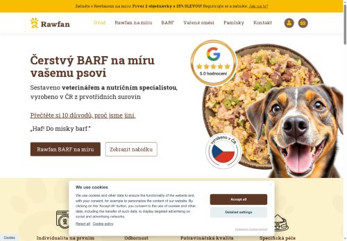 Webové stránky Rawfan s.r.o., Ivančice