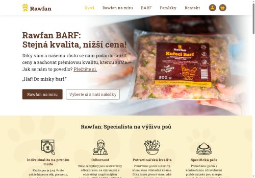 Webové stránky Rawfan s.r.o., Ivančice