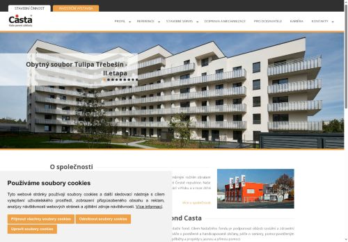 Webové stránky Casta a.s., Hořovice