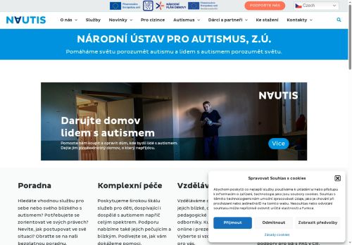 Webové stránky Národní ústav pro autismus, z.ú., Kladno
