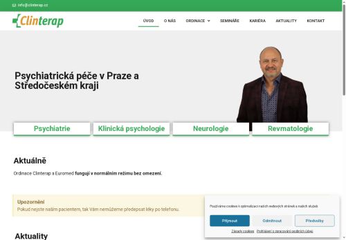 CLINTERAP s.r.o. nabízí práci na pozici Lékař/ka v oboru psychiatrie v obci Kladno