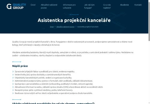 Webové stránky Quality Group s.r.o., Rosice