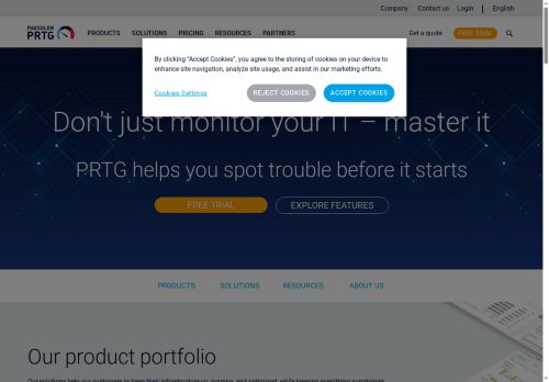 Webové stránky Paessler Solutions s.r.o., Brno