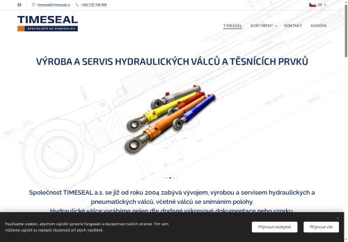 Webové stránky TIMESEAL a.s., Kosmonosy