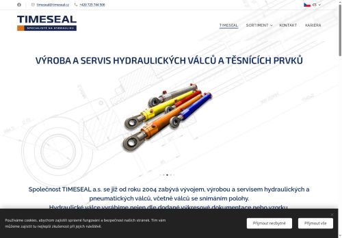 Webové stránky TIMESEAL a.s., Kosmonosy