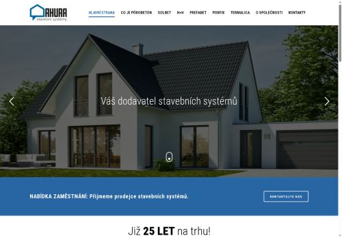 Webové stránky AHURA, spol. s r.o., Kunovice