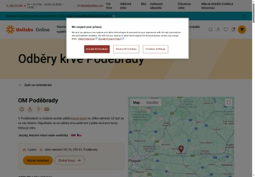 Zobrazit webové stránky Unilabs - odběrové místo Poděbrady