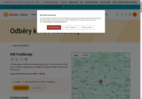 Zobrazit webové stránky Unilabs - odběrové místo Poděbrady