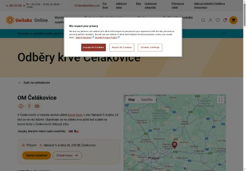 Zobrazit webové stránky Unilabs - odběrové místo Čelákovice
