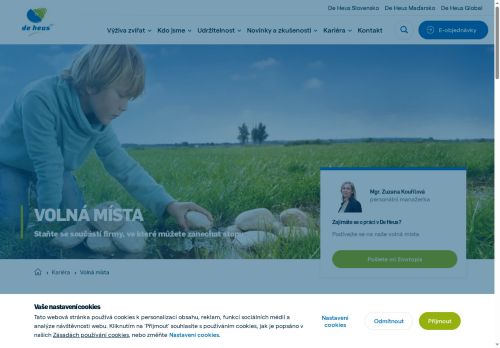 Webové stránky De Heus a.s., Bučovice