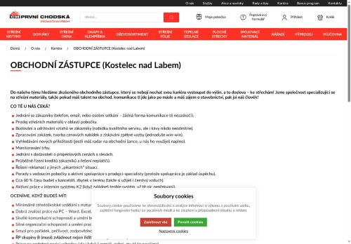 Webové stránky PRVNÍ CHODSKÁ s.r.o., Kostelec nad Labem