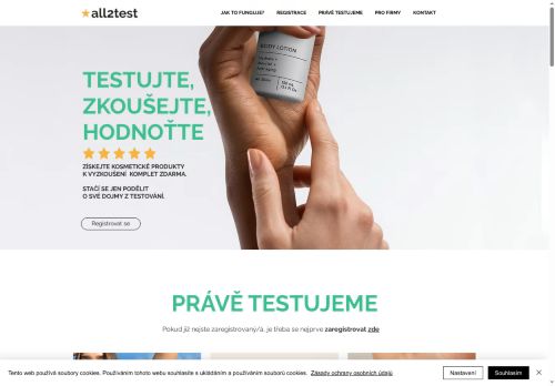 All2test s.r.o. nabízí práci na pozici POMOCNÝ PRACOVNÍK VE SKLADU S KOSMETIKOU (M/Ž) v obci Třebíč