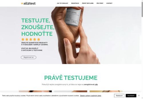 All2test s.r.o. nabízí práci na pozici POMOCNÝ PRACOVNÍK VE SKLADU S KOSMETIKOU (M/Ž) v obci Třebíč