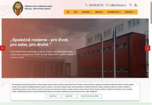 Webové stránky Základní škola a Mateřská škola Klecany, okres Praha-východ, Klecany