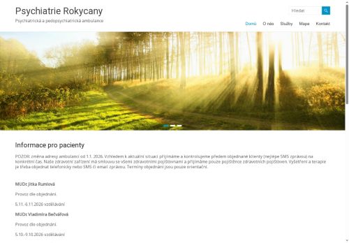 Zobrazit webové stránky Psychiatrická a pedopsychiatrická ambulance - MUDr. Jitka Rumlová, MUDr. Vladimíra Bečvářová, MUDr. Michaela Prokešová